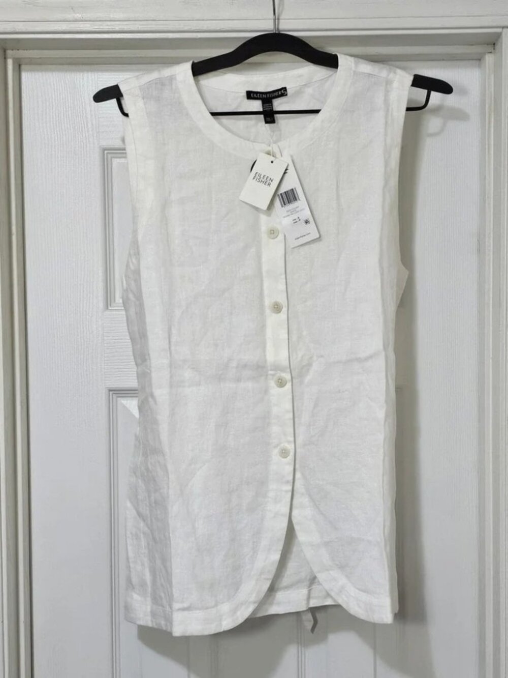 NWT Eileen Fisher Organic Linen Vest Top Size M